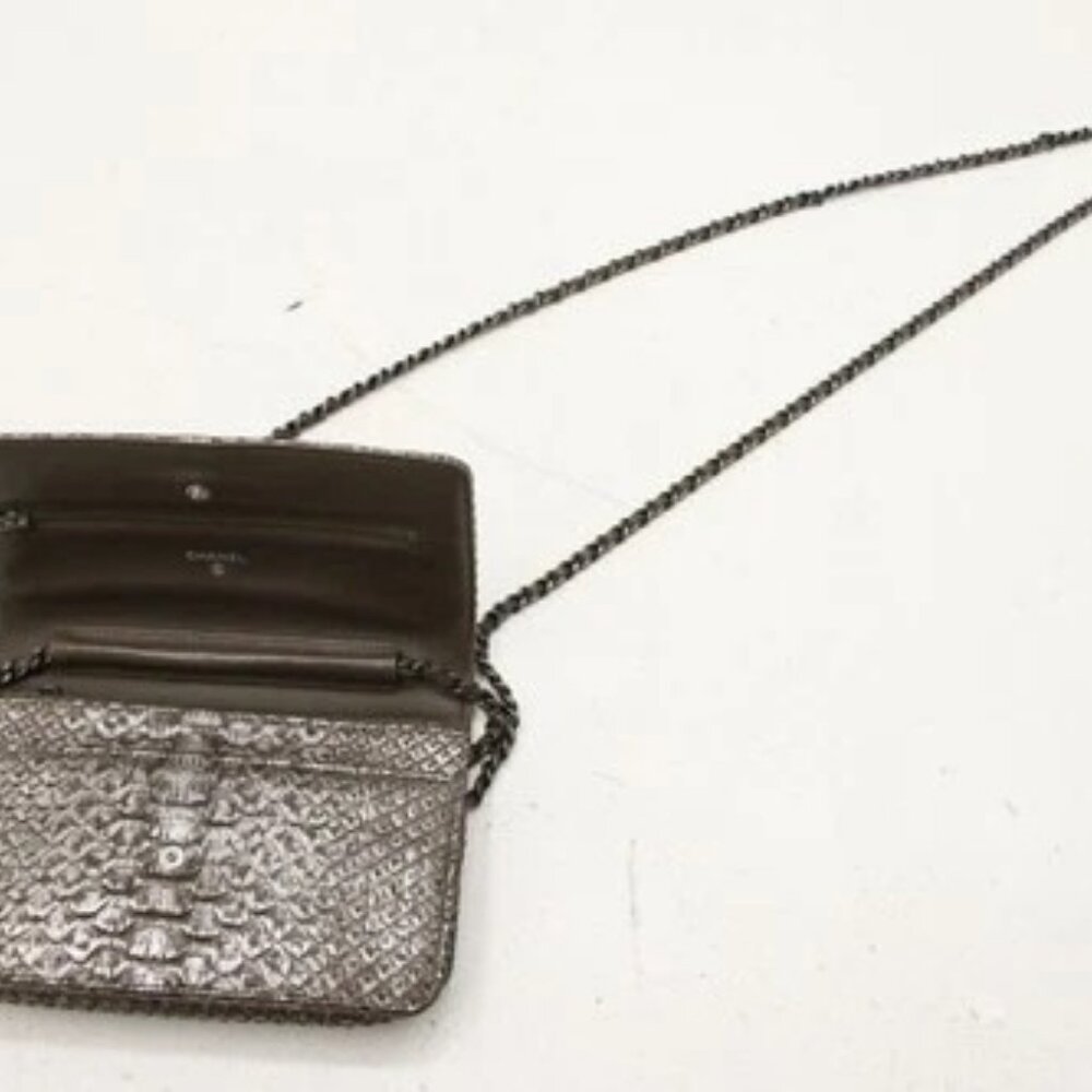 Chanel Python Classic Wallet On Chain - image 11